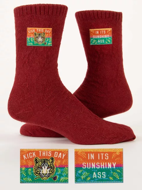 Kick This Day In Its Sunshiny Ass Tag Socks