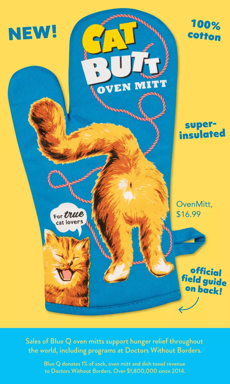 Cat Butts in the Kitchen? New Oven Mitt from Blue Q!