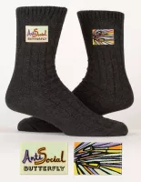 Antisocial Butterfly Tag Socks