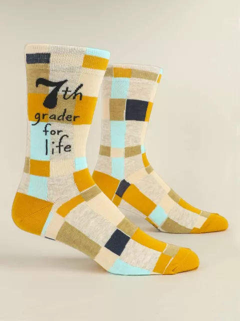 7th Grader For Life M-Crew Socks