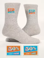 50% I Don't Know. 50% I Don't Care Tag Socks